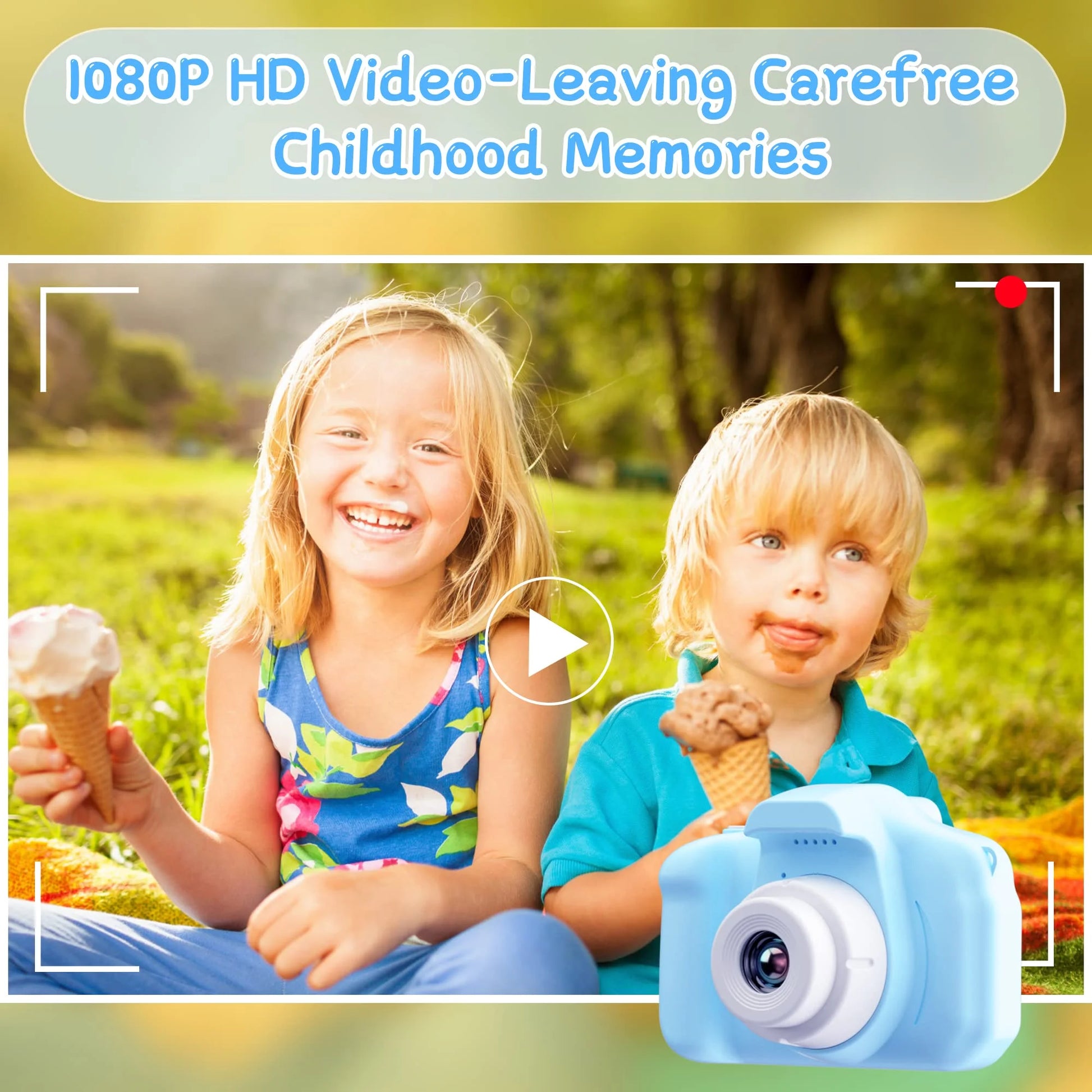 Kids Camera for Girls Boys 32GB 1080HD Selfie Digital Cameras Video Toddler Toys Christmas Birthday Gift Age 3-10, Blue