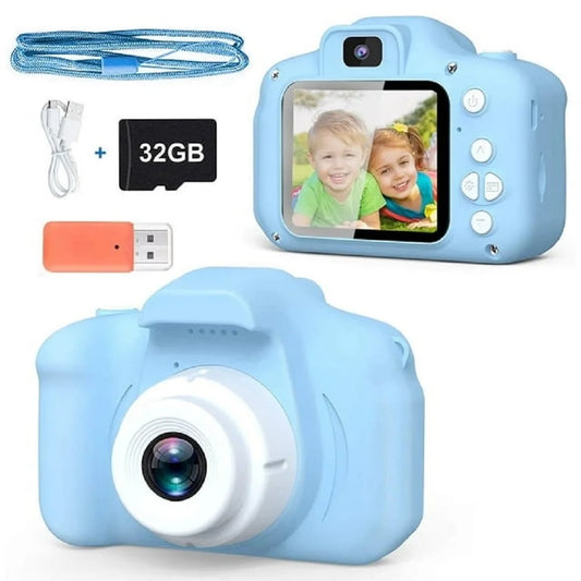 Kids Camera for Girls Boys 32GB 1080HD Selfie Digital Cameras Video Toddler Toys Christmas Birthday Gift Age 3-10, Blue