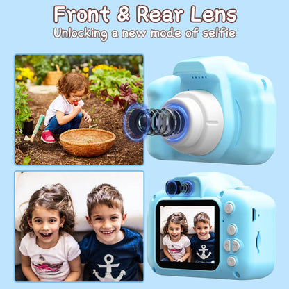 Kids Camera for Girls Boys 32GB 1080HD Selfie Digital Cameras Video Toddler Toys Christmas Birthday Gift Age 3-10, Blue
